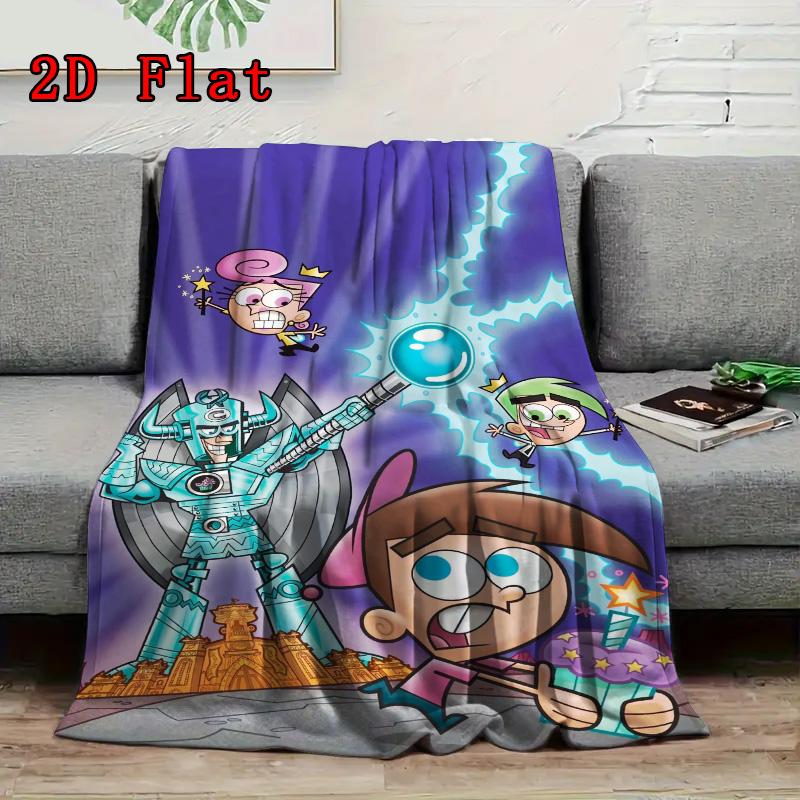 Cartoon Character 2D Flat Pattern Flannel Blanket High Quality All Seasons Warmth and Comfort Perfect for Christmas Gifts.