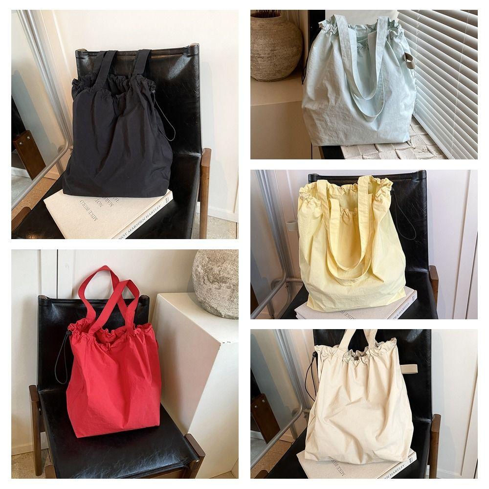 Reusable Drawstring Tote Bag Washable Canvas Handbag Creative Shopping Bag  Travel