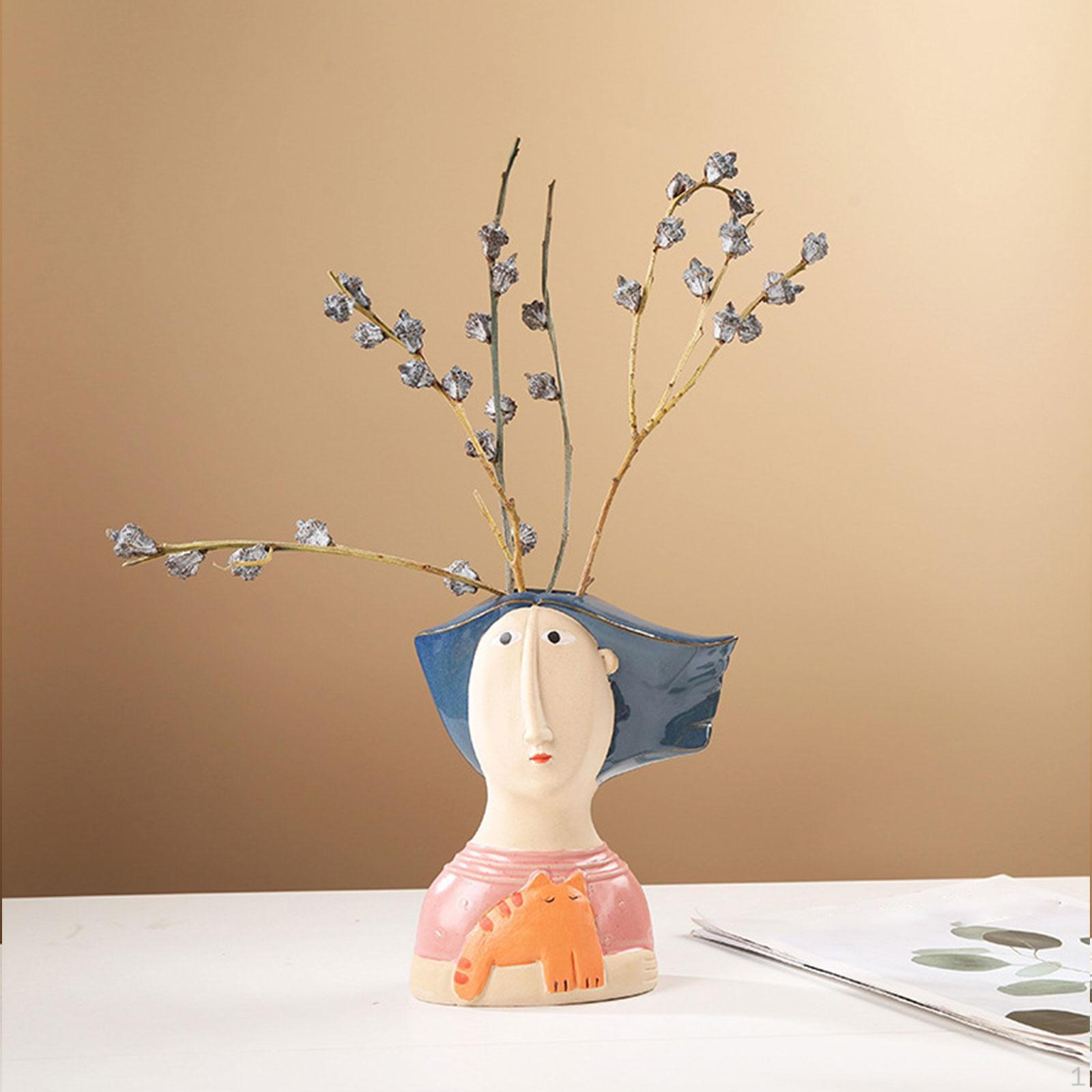 

Абстрактная ваза с лицом, керамическая декоративная для украшения студии 14.5cmx7.7cmx17.7cm