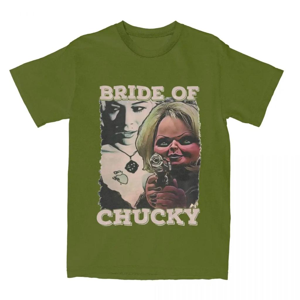 Bride Of Chucky T Shirts Horror Movie Awesome Tees Short Sleeve Crewneck T-Shirt Cotton 6XL Clothes