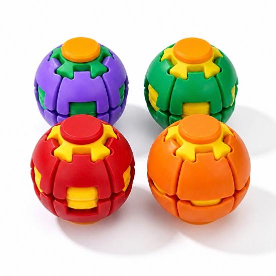 Concentration Training Toy 3D Printed Stress Ball, Press & Rotating Finger Spinner, Decompression Ball Fidget Toys, Portable Ergonomic for Office