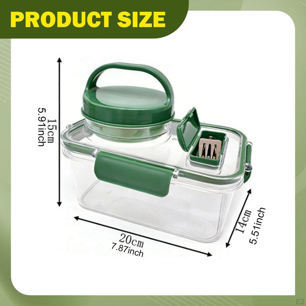 Salad Container Food Storage Versatile Reusable with Foldable Fork Box Lunch for