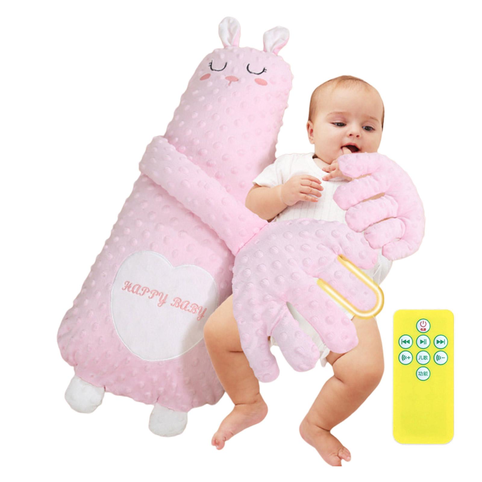 

Младенческая успокаивающая кукла, подушка для сна в форме мультяшного животного, с/без нежных похлопываний и музыки для новорожденных 1 розовый