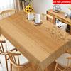 2D Flachdruck, 1 Stück Beige Jute Blumenmuster Tischdecke | Polyester Material, 2D Flachdruck, Maschinenwaschbar, Spitze Design, Geeignet für Innenbereich