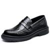 Men's leather shoes spring new soft-soled foot cover dress business breathable heightening leather casual groom wedding shoes men