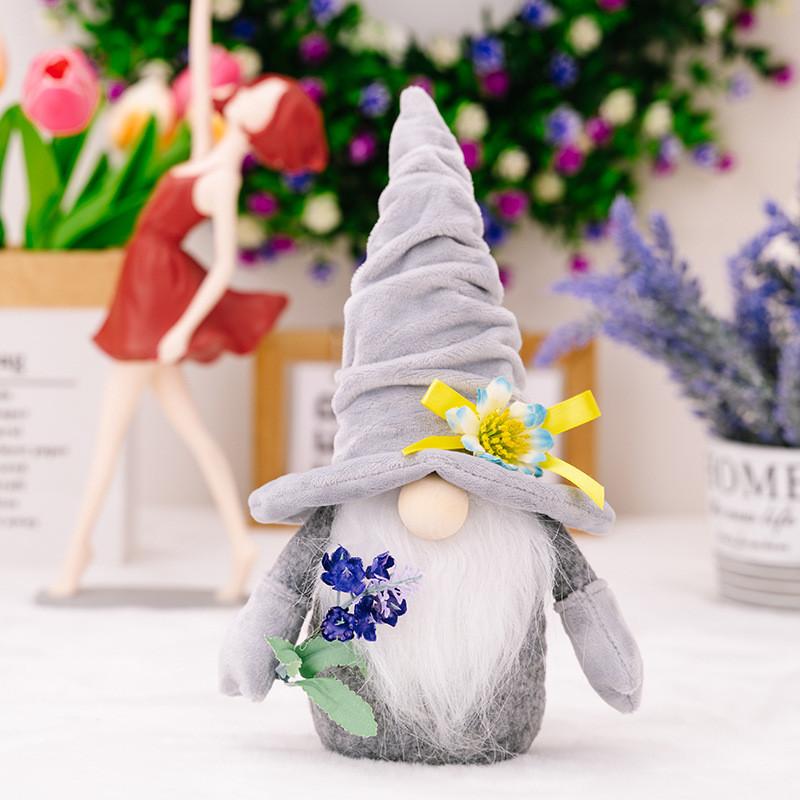 Kreativní barevná levandulová kytice Beztvářná panenka Figurka Pro jedinečnou dekoraci Dne matek