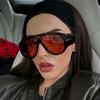 Vintage Luxury Brand Designer Oversized Pilot Sunglasses Women Men Shades Big Frame Sun Glasses Punk Windproof Eyewear UV400