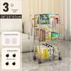 Zhaiwanjia Transparent 3-Tier Acrylic Rolling Storage Cart with Hanging Box