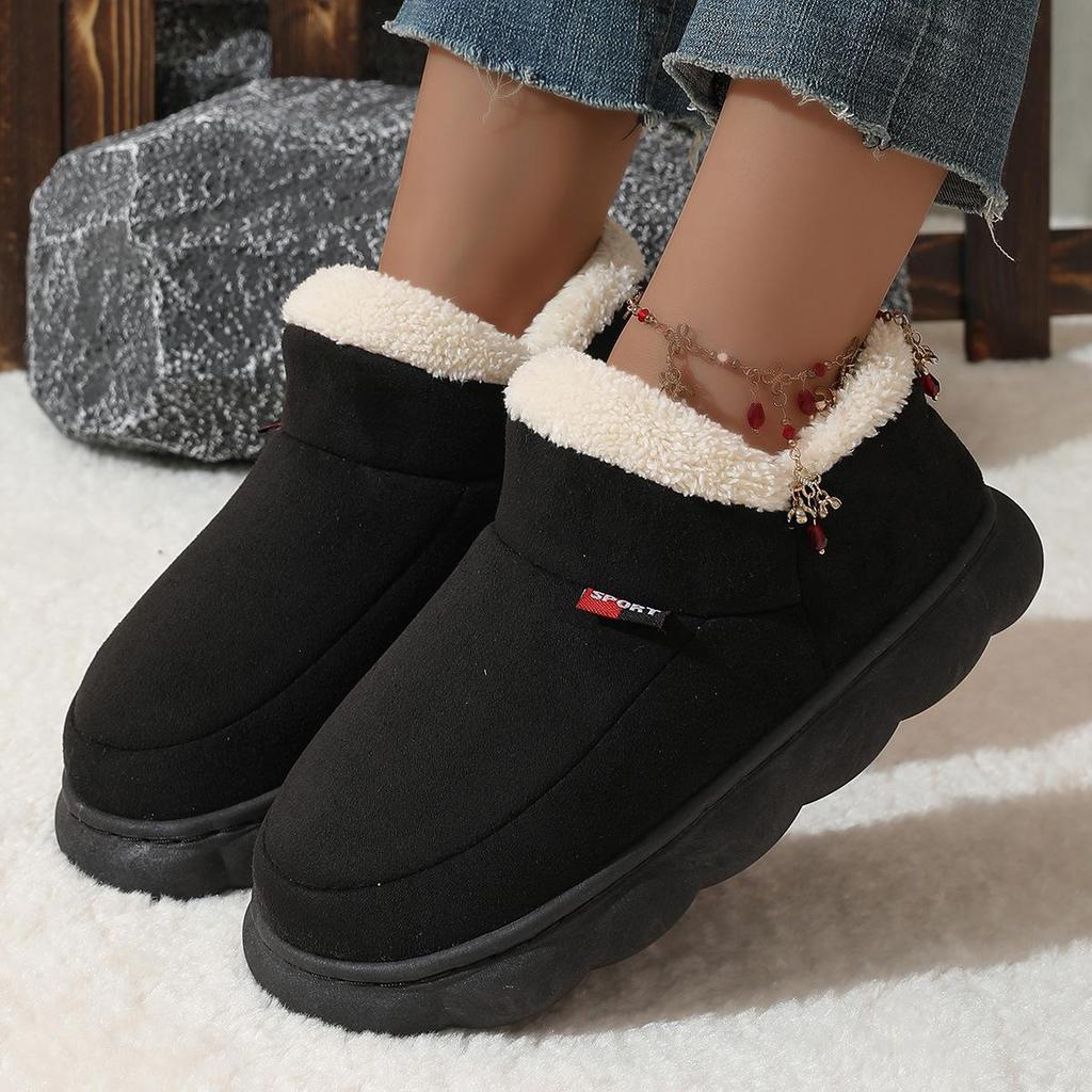 Unisex Zimowe Buty Pluszowe Ciepłe Płaskie Męskie Damskie Kapcie Domowe Puszyste Męskie Bawełniane Przytulne Buty Moda Casual Futro Pluszowe