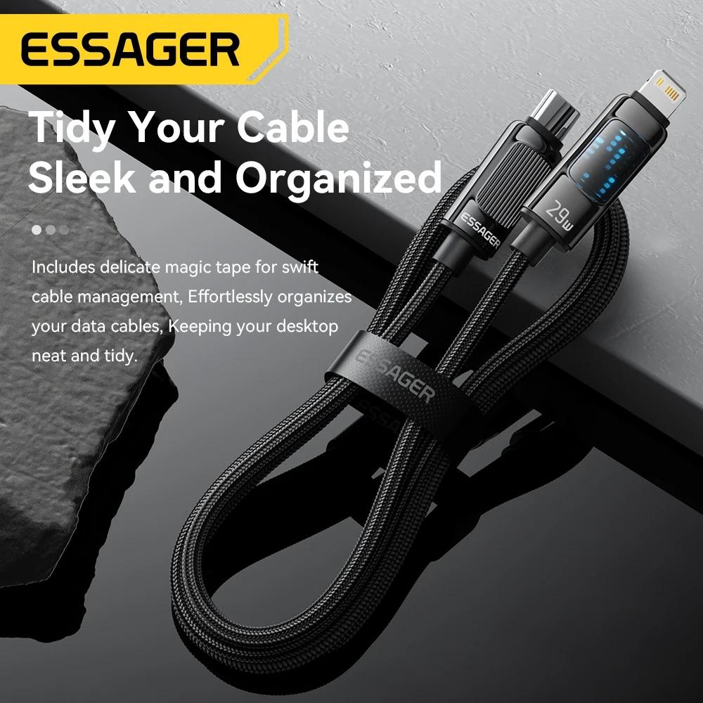 Essager Cabo USB Tipo C PD 29W para iPhone 14 13 12 11 Pro Max Xs 8 7 Carregamento rápido USB C para iPad Air Carregador Cabo de dados