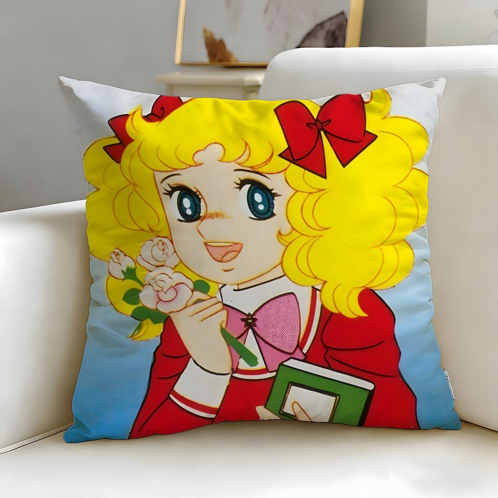classic anime Candy Candy Cushion Cover Soft & Easy-Wash Pillow Case – Versatile for Couch, Bed, Travel and Office