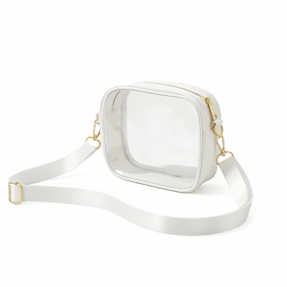 Detachable Strap Transparent Crossbody Bag Adjustable Strap PVC Shoulder Bag Men белый