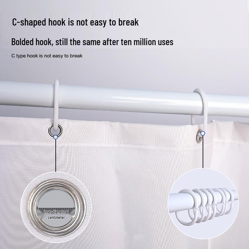 Shower Curtain with Cute Cartoon Design - Dry & Wet Separation, Punch-Free Installation