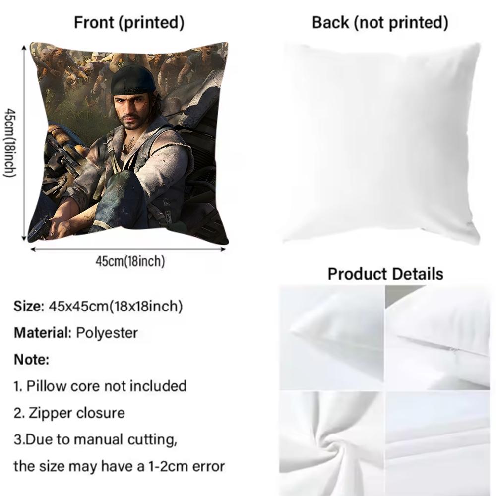 D-DayZ Zombie Game Anime Cushion Cover Reversible Plush Pillow Cover – For Car, Sofa, Bedroom, Perfect As a Gift.