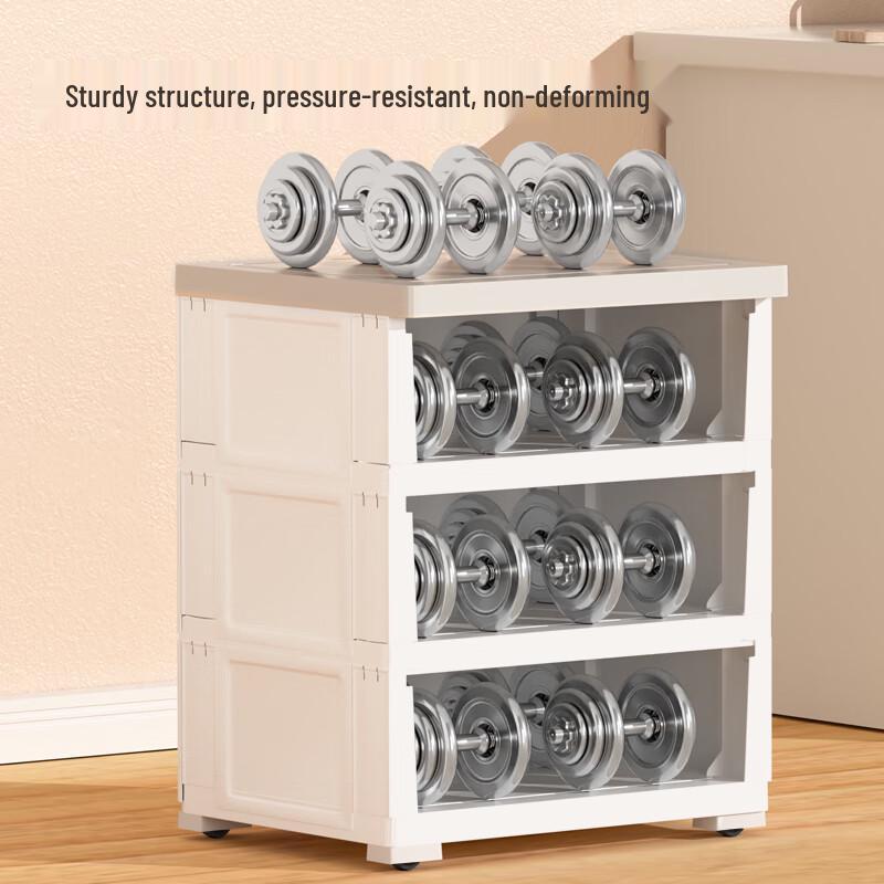 Simple Plastic 3-Layer Bedside Storage Cabinet