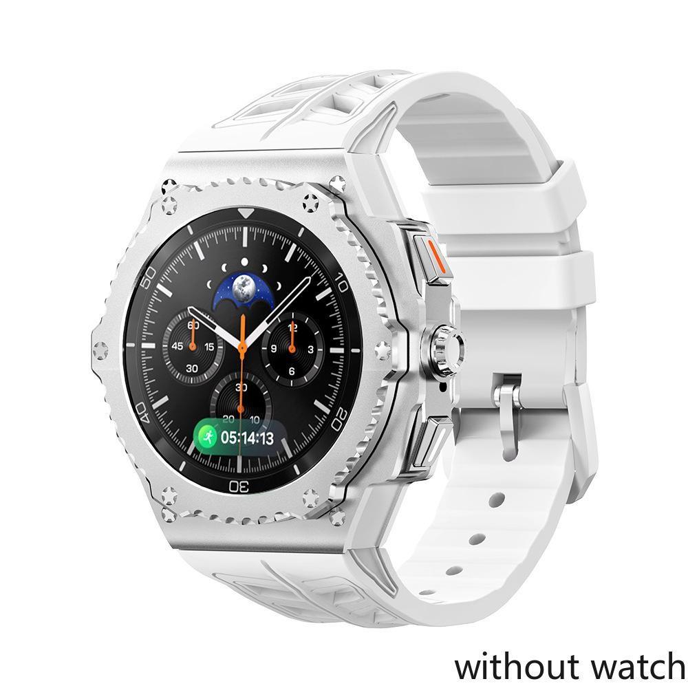 Luxury Mod Kit Alloy Metal Case For Samsung Watch 8 Classic 46mm Rubber Band For Galaxy Watch 8 Classic 46mm Kit Accessories