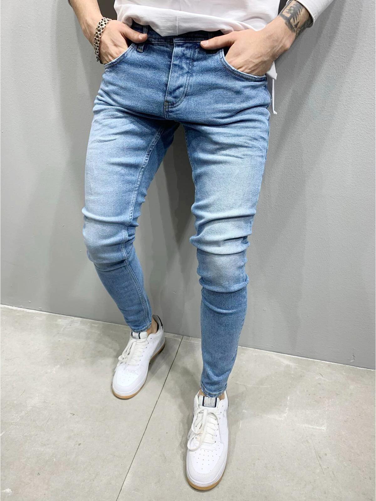 

Men s European & American Classic Stretchy Skinny Jeans - Four Colors XXL світло-синій колір
