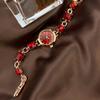 Elegant Women's Bracelet Watch Retro Quartz Wristwatch Vintage Rhinestone Quartz Watch  Female