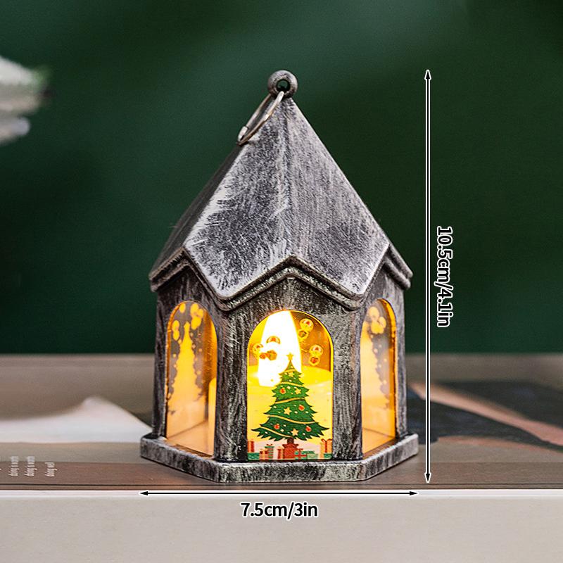 Glowing Snow House Tabletop Ornaments Christmas Led Night Lights Windows Display New Year Decorations Festival Atmosphere