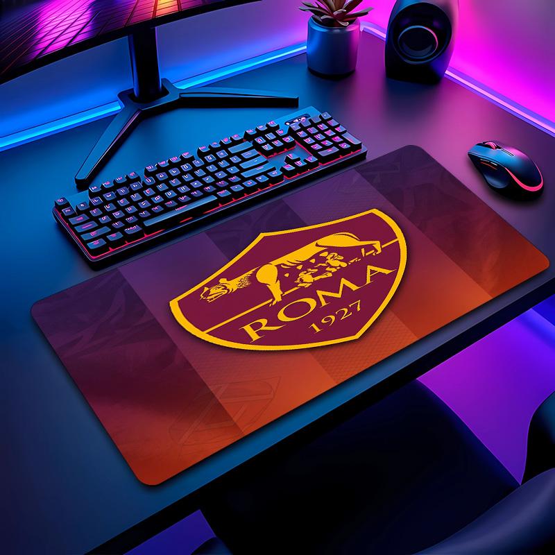 Tappetino per Mouse con Motivo Calcio AS Roma No?Tappetino Mouse da Gioco Antiscivolo con Base in Gomma per Scrivania Ufficio Casa