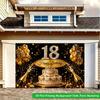 2D Flat Backdrop1pc Gold Theme Birthday Party Backdrop Banner Polyester Wall Decor For Living Room Bedroom Office Outdoor Decor Party