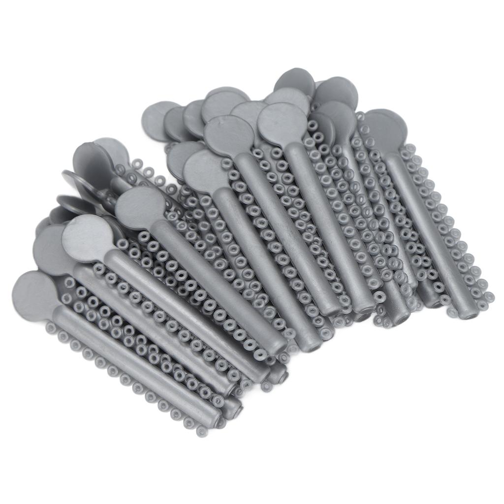 40 ks Ortodontické ligatury Plastové Stříbrné barvy Zubní Elastické Ligatury pro Zubní Ortodoncii