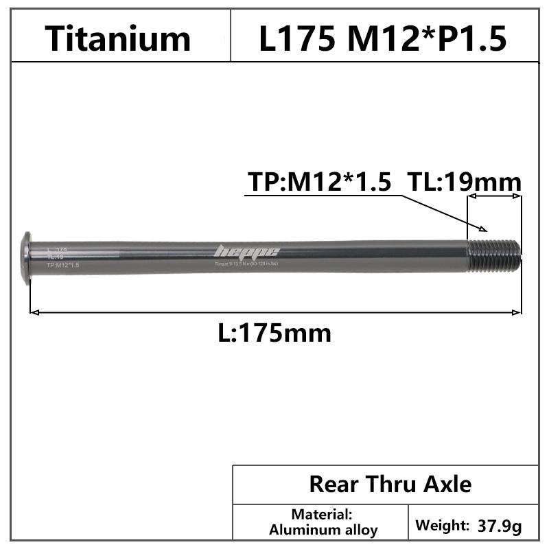 HEPPE MTB Road Bike Titanium Thru Axle Ultra Light Bike Axle 12x142 12x148 Rear Hub Thru Axle Bike Fork 12x100 12x110 Shaft