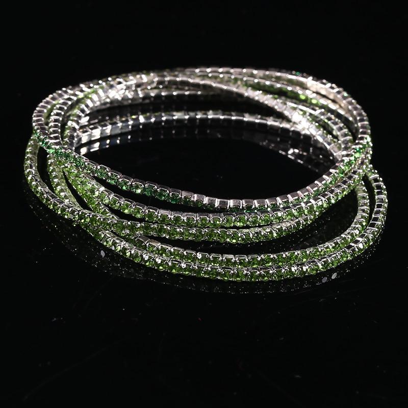 Diamond Elastic Bracelet Color Zircon Rhinestone Claw Chain Crystal Bracelet Gemstone Full Diamond Jewelry
