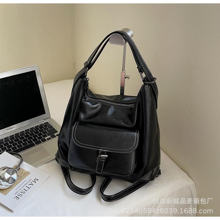 Casual commuting retro large-capacity bag women's 2025 new fashion multi-purpose double shoulder back bag single shoulder tote bag