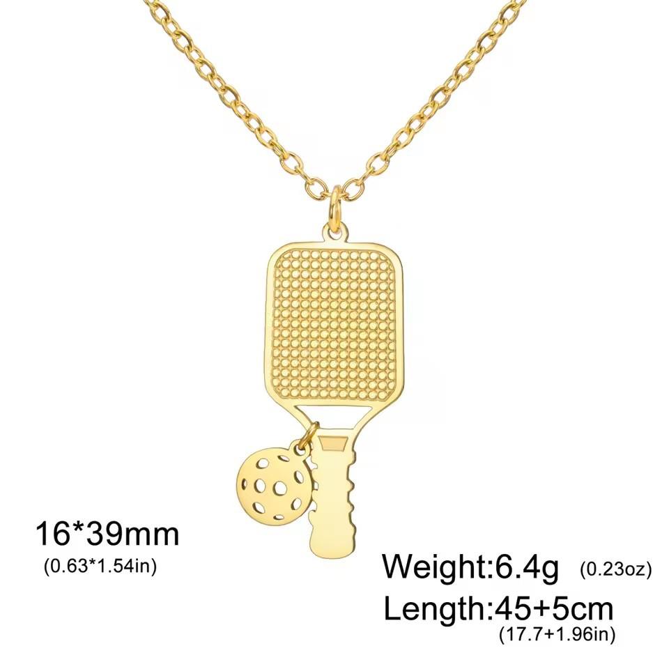 Fashion Sports Racket Pendant Necklace Unisex Couple Matching Jewelry For Party Gift