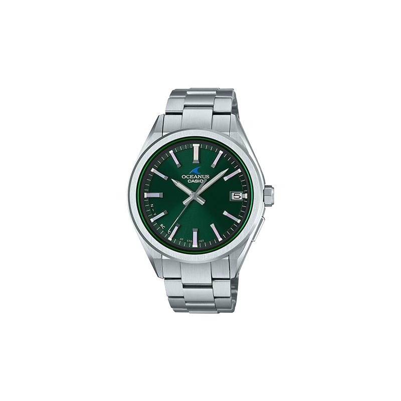 Casio OCEANUS series-disc three-hand series 100 meters waterproof quartz movement Japanese and Korean watch men's watch green dial OCW-T200S-3AJF