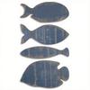 4 Pezzi Pesci in Legno Decorazione Murale Nautica Tema Spiaggia Costiera Scultura Murale Pesce Casa sul Lago Vintage Decorazione da Appendere Oceano per Bagno Soggiorno