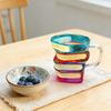 Hand-Painted Book Mug Glass Retro Art Glass Cup 350ml Elegant Desktop Glassware Unique Gift for Book Lovers Readers