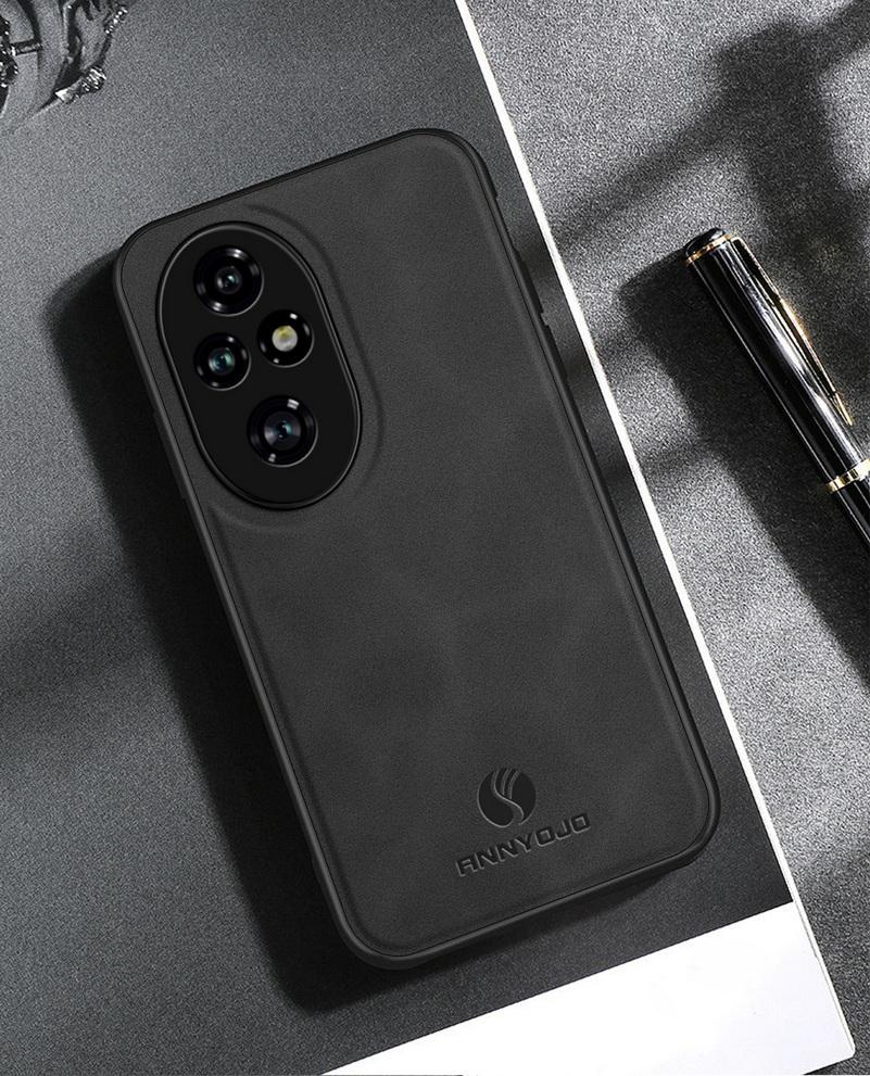 Matte Plain Leather Case For Honor 200 Pro Honor 200 Lite Honor200 Built-in Metal Car Mount Holder Cover