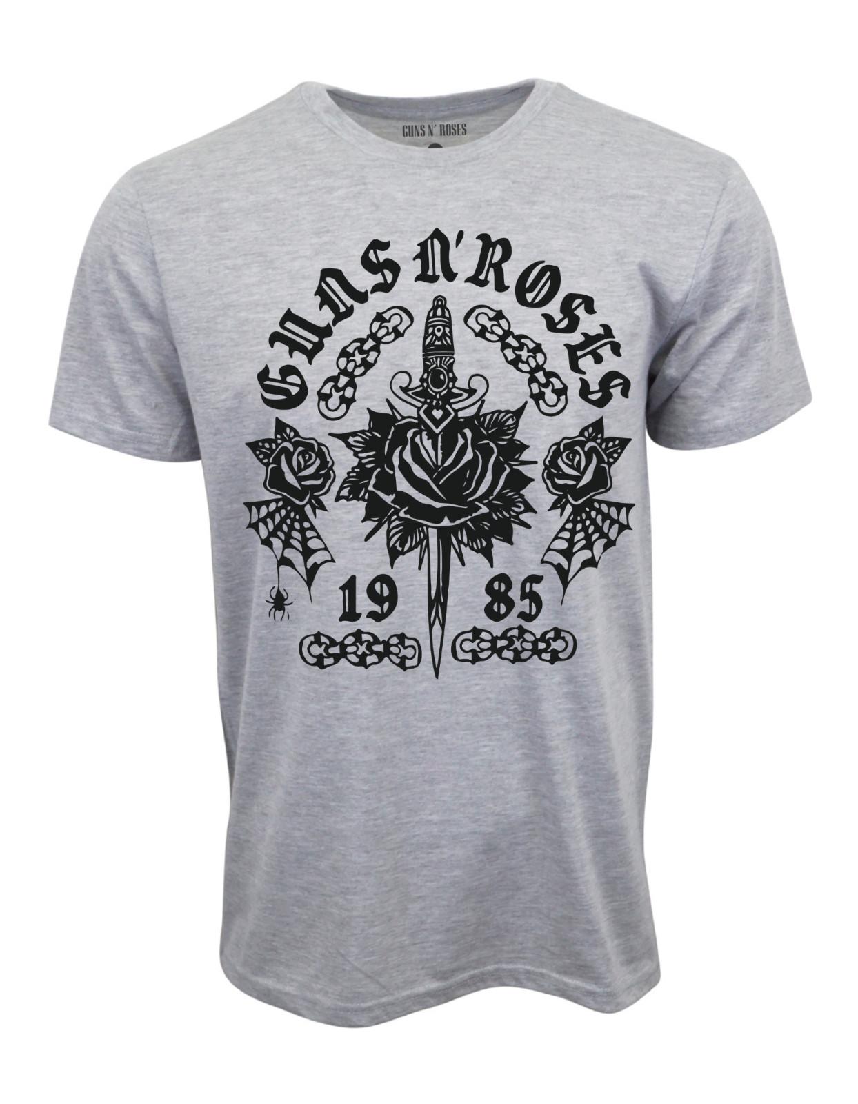 GUNS N ROSES 1985 ROSE SWORD GRAY T SHIRT L