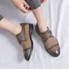 Men Monks Grey Derby Wedding Dress Summer Pointed Toe Elevator Shoes Tuxedo Prom Blazers Shoes Plus Size