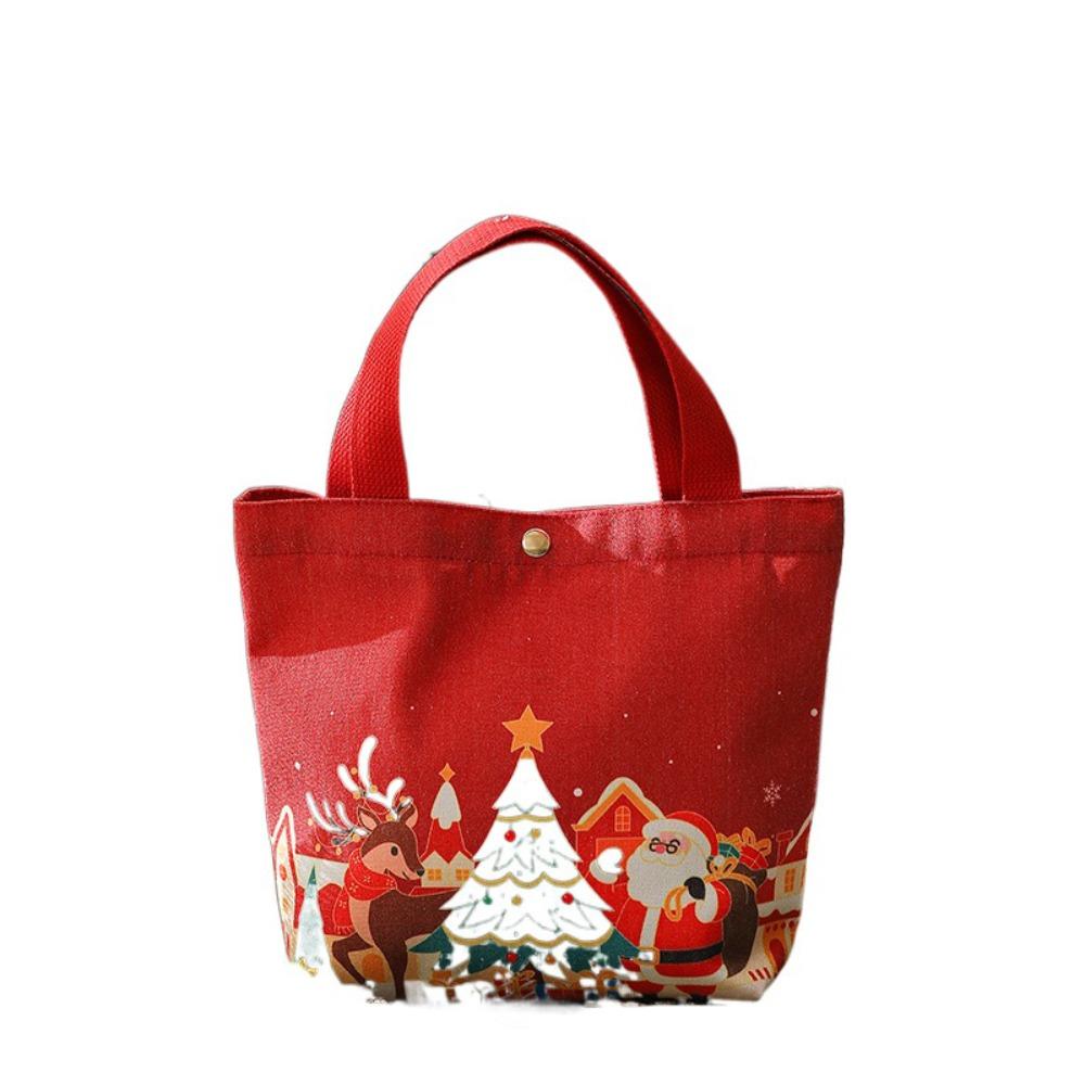 Cartoon Christmas Handbag Santa Claus Xmas Eve Packaging Bag Portable Christmas Gift Box Birthday