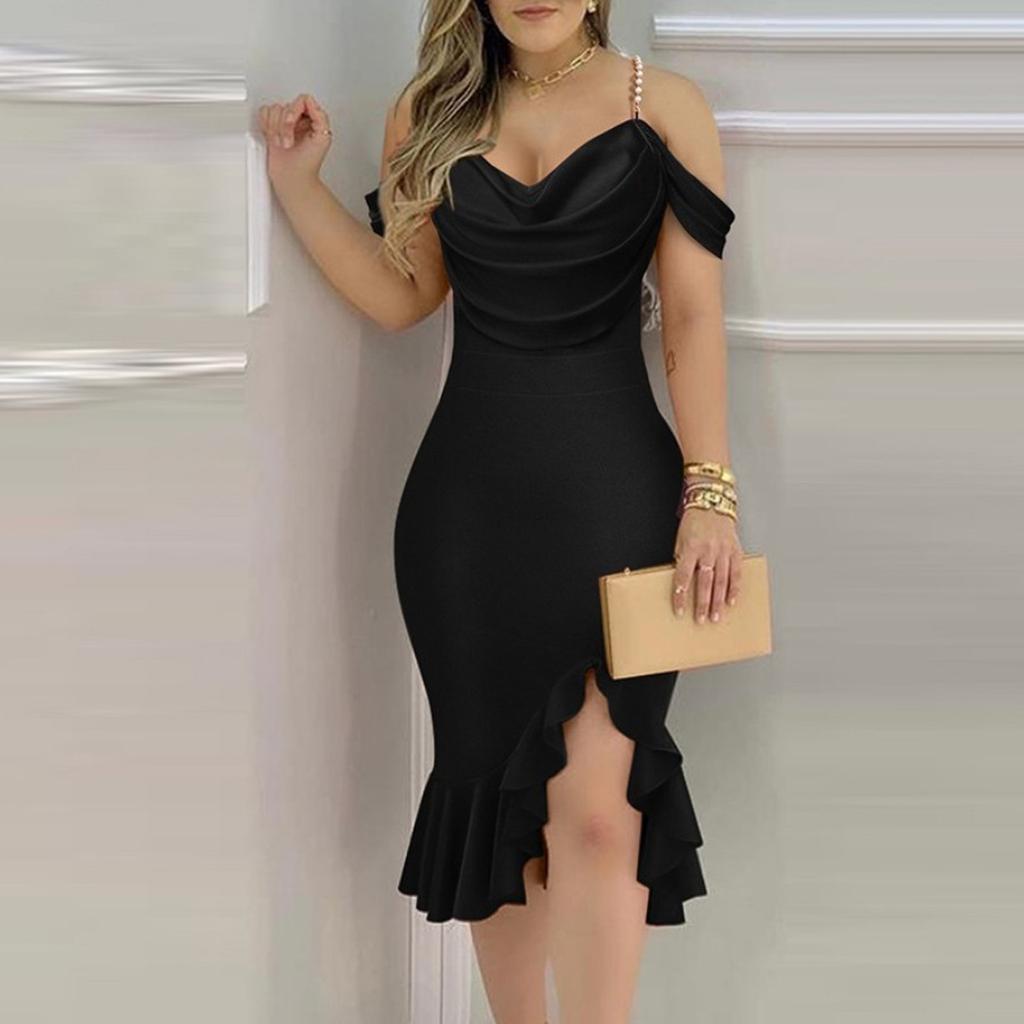 Lässiges Sommerkleid für Damen, knielang, modisch, bequem