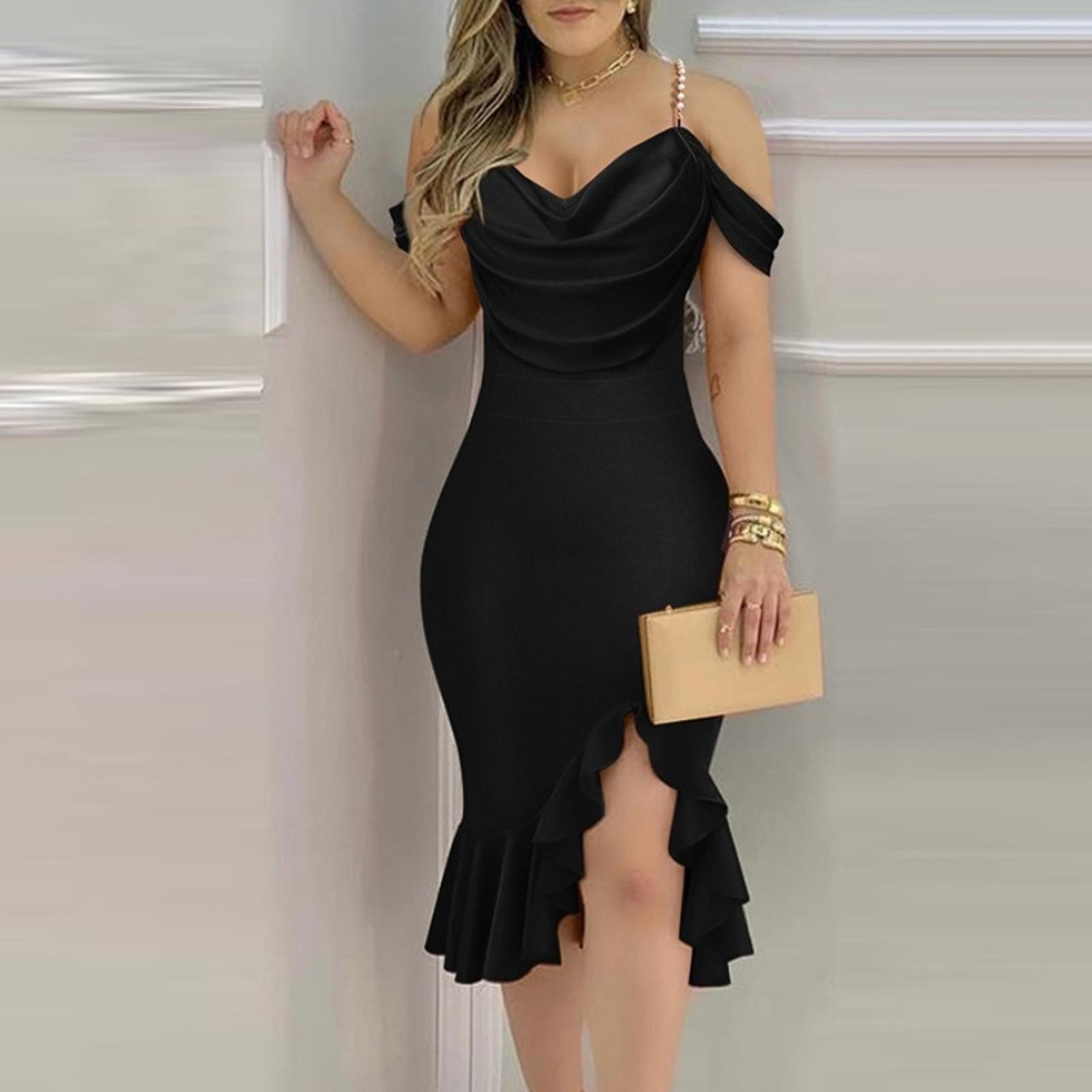 

Женский повседневный сарафан длиной до колена, модное удобное платье M чёрный