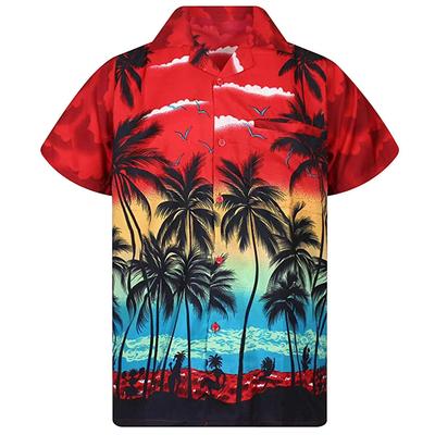 Havajské palmy 3D potisk Pánská košile Muž/Žena Ležérní Móda Krátký rukáv Košile Límec Knoflíky Vrcholy Oversized Unisex Oblečení