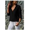 Camicetta da Donna Estiva a Maniche Lunghe con Scollo a V Profondo in Chiffon