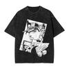 Anime JoJo's Bizarre Adventure Kuujou Joutarou Cool Printed Tee Men Washed Cotton Tshirts Manga T Shirt Harajuku Male T-shirt