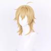 Mullet Head Short Straight Synthetic Wig Blonde Anime Game Cosplay Fluffy Wig Heat Resistant for Daily Party