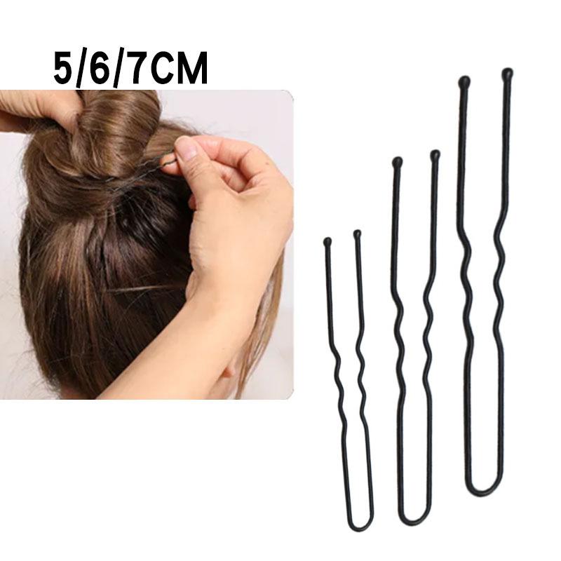 50 Stück 5/6/7 cm Damen Haar Wellig U-förmige Bobby Pins Haarnadeln Salon Griffklammern Brauthaarnadeln Metall Haaraccessoires Dutt