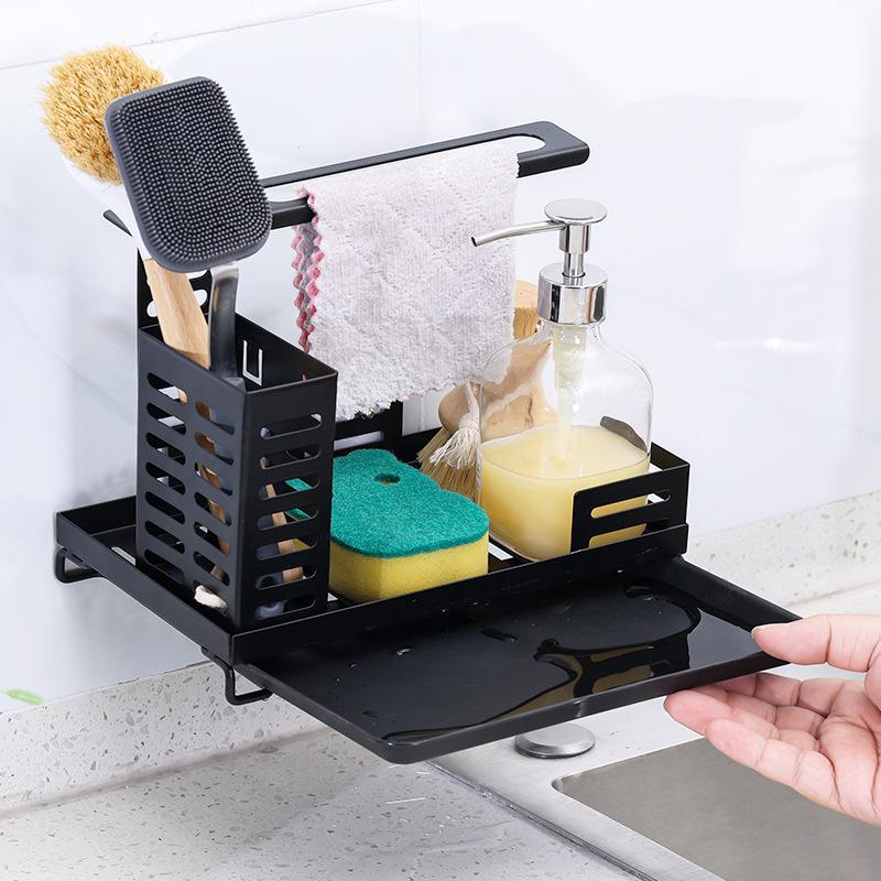 Kitchen Rack Stainless Steel Space Saving Multi Layer Kitchen Sink Holder Kitchen Storage Shelf Detachable Container