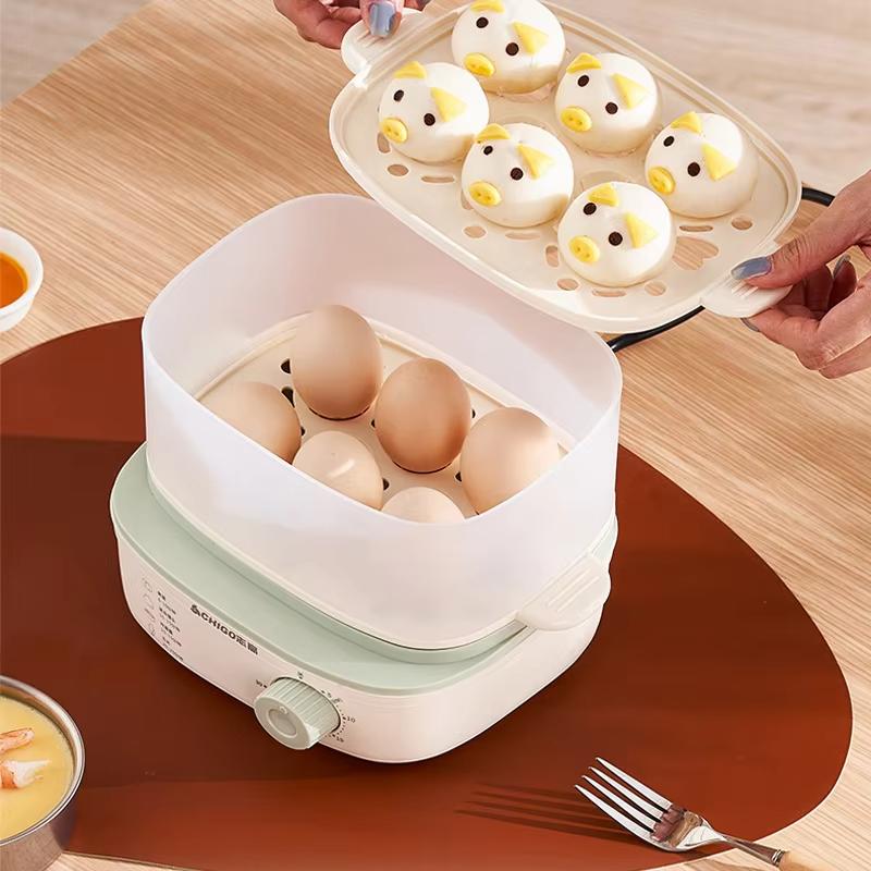 350W Electric Boiler 16 Eggs Automatic Breakfast Machine Timing Egg Custard Food Warmer Steaming Cooker 220V
