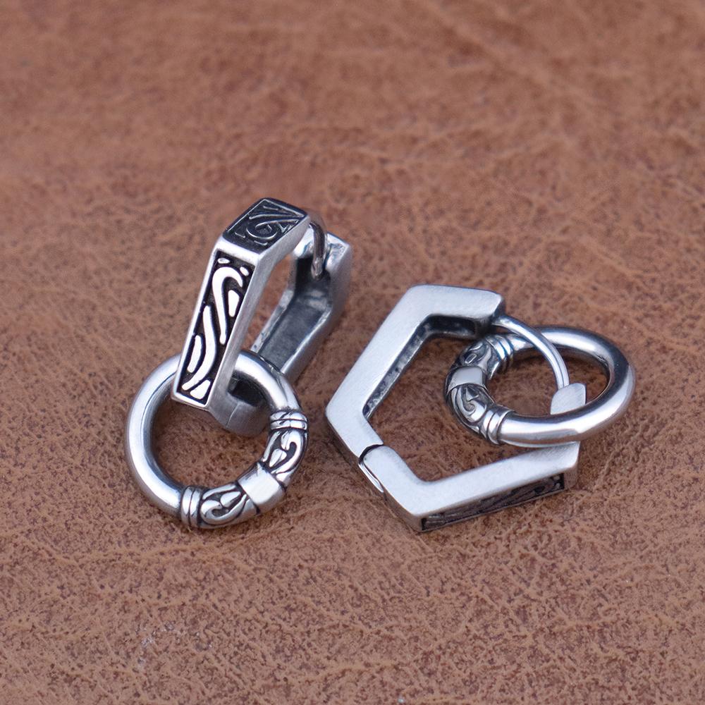 Edelstahl Wikinger Ohrhänger Nordische Wikinger Schmuck Verstellbar Punk Unisex Geschenk für Männer Frauen