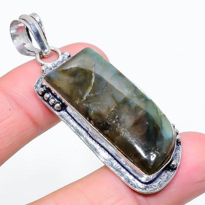 Labradorite Gemstone 925 Sterling Silver Jewelry Pendant 2.48" R3z62