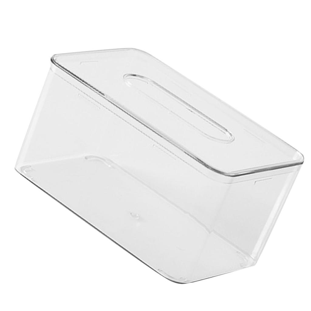 Clear Tissue Box Multi Functional Rectangle Decorative Space Saving Transparent Napkin Storage Dispenser