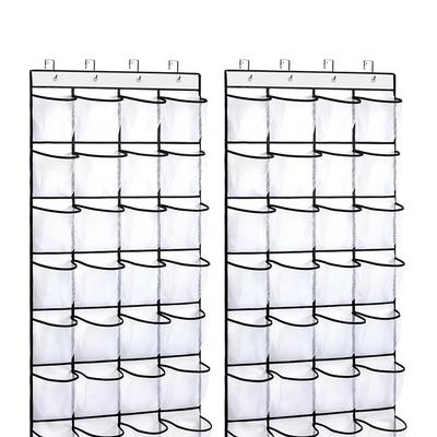 Over-The-Door Shoe Organizer 24 Breathable Mesh Pockets Space-Saving Hanging Rack For Shoes Accessories